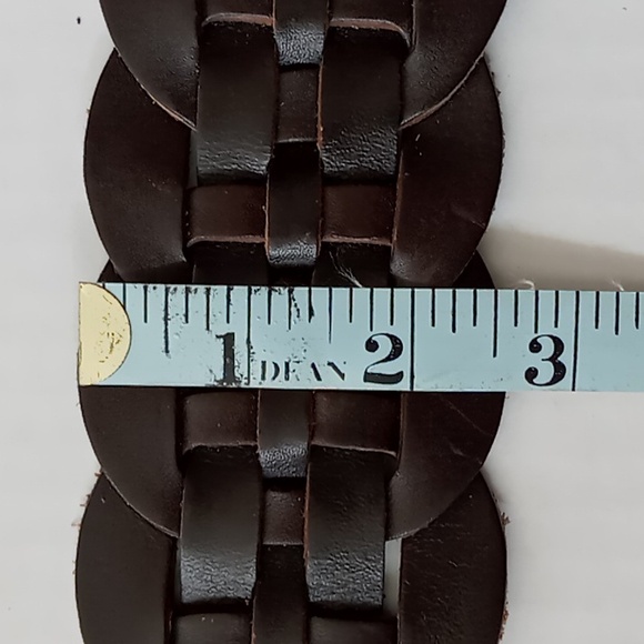 Gap Women's Braided Leather Belt Brown Size Medium Brass Buckle - Picture 12 of 16